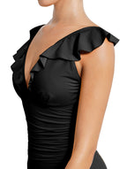 Shapewear Ruffle V-Neck Swimsuit