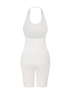 Ribbed Halter Neck Low Back Bodysuit