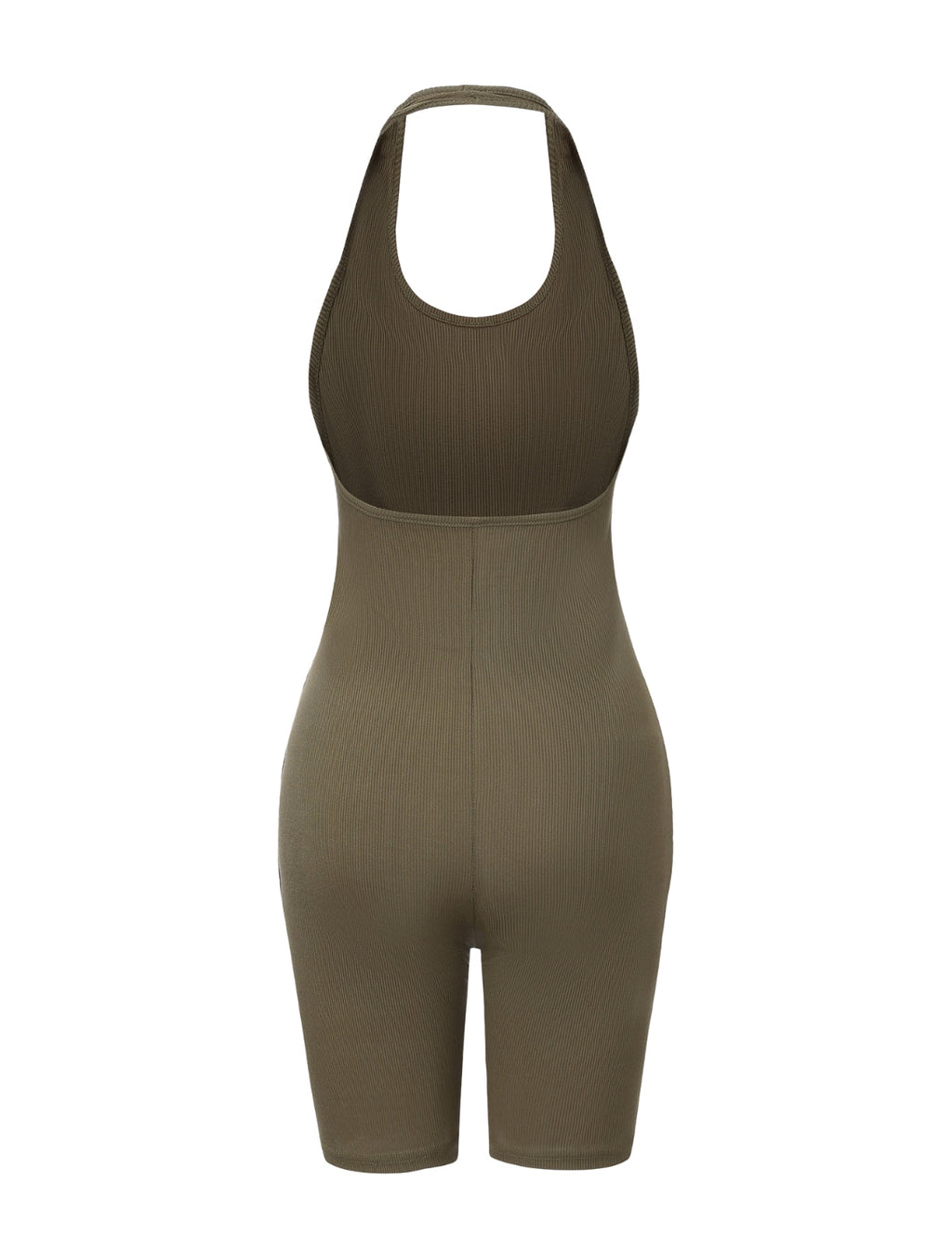 Ribbed Halter Neck Low Back Bodysuit