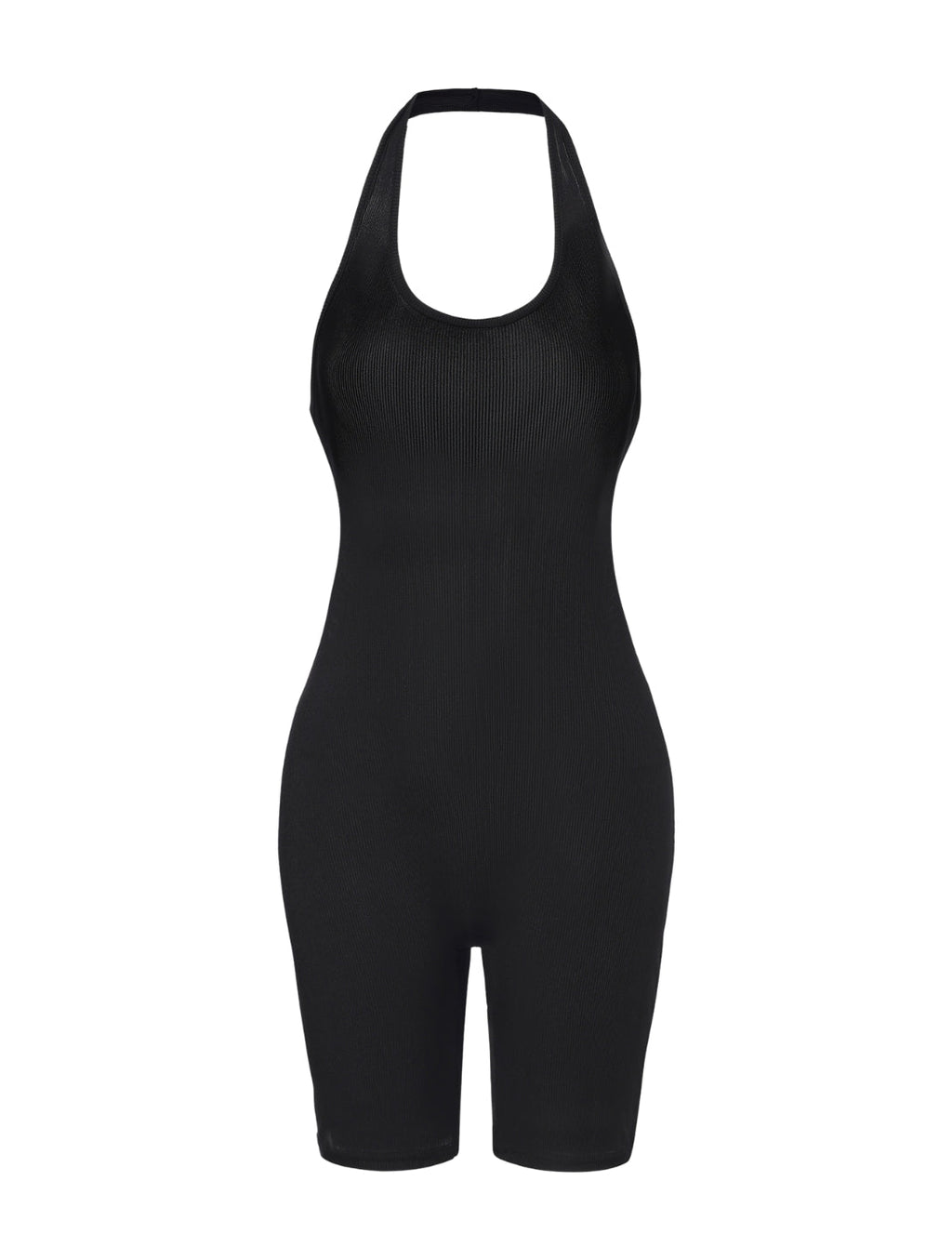 Ribbed Halter Neck Low Back Bodysuit