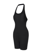 Ribbed Halter Neck Low Back Bodysuit