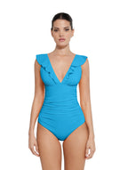 Shapewear Ruffle V-Neck Swimsuit