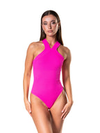 Crossover Halter Shapewear Bodysuit
