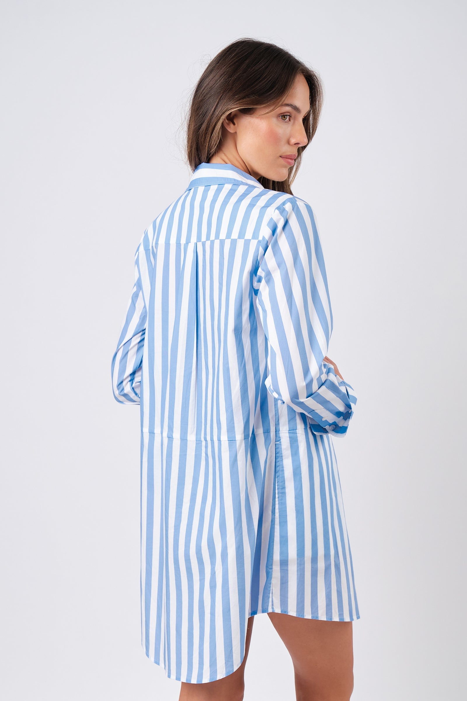 Beach Shirt Dress HAMPTONS STRIPE BLUE