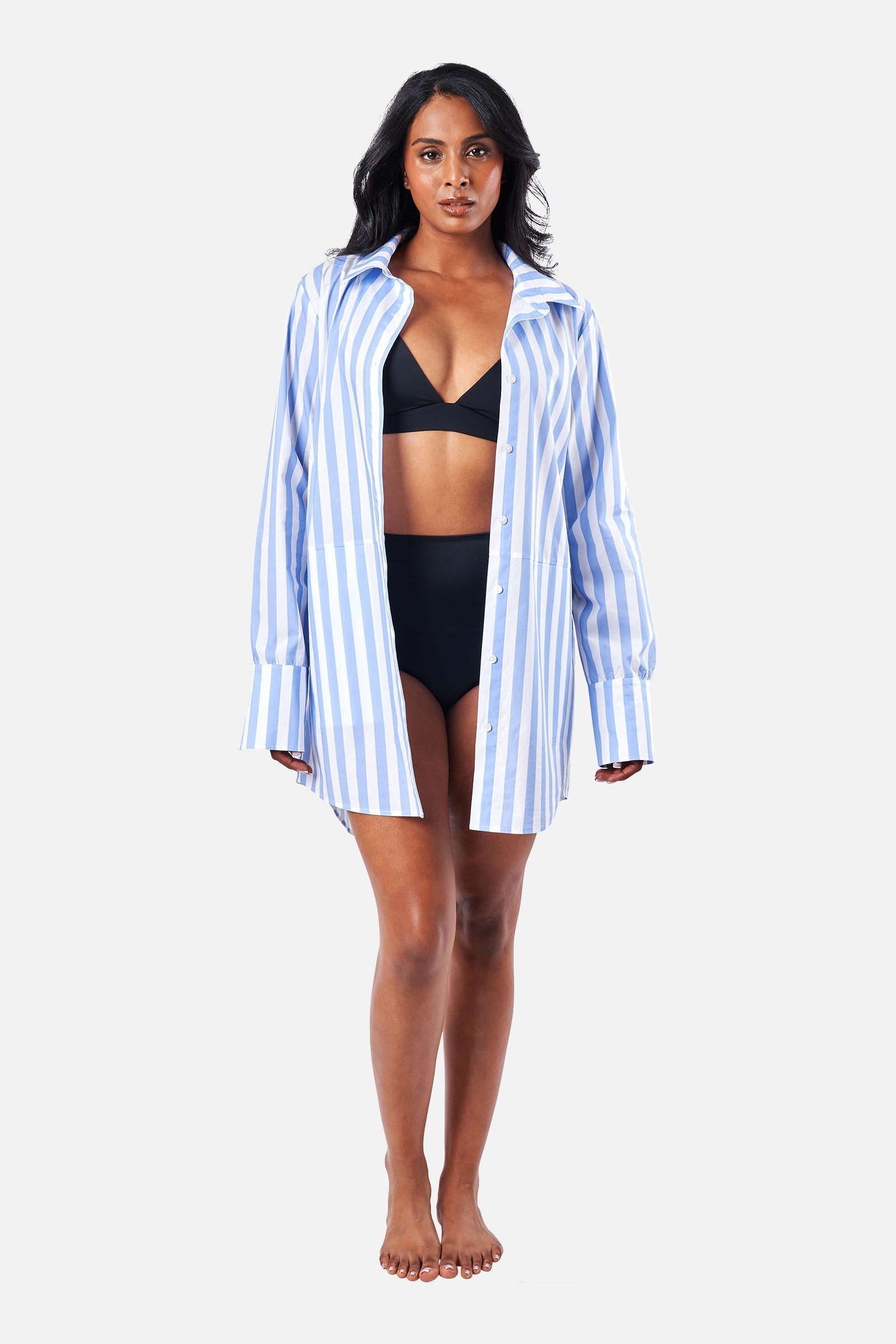 Beach Shirt Dress HAMPTONS STRIPE BLUE