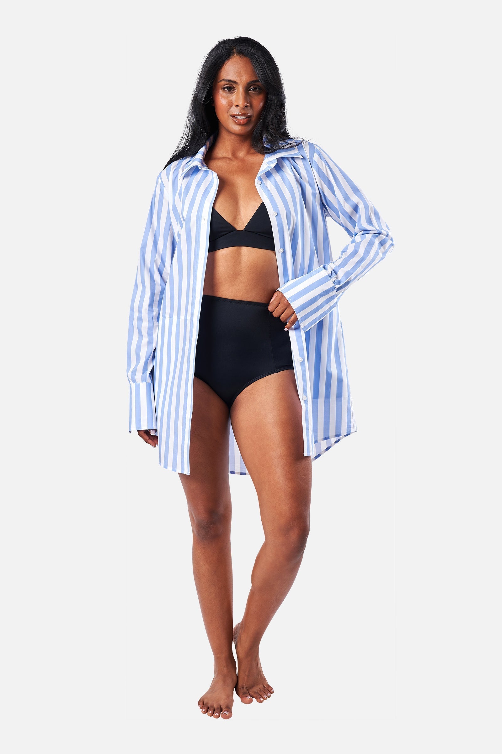 Beach Shirt Dress HAMPTONS STRIPE BLUE