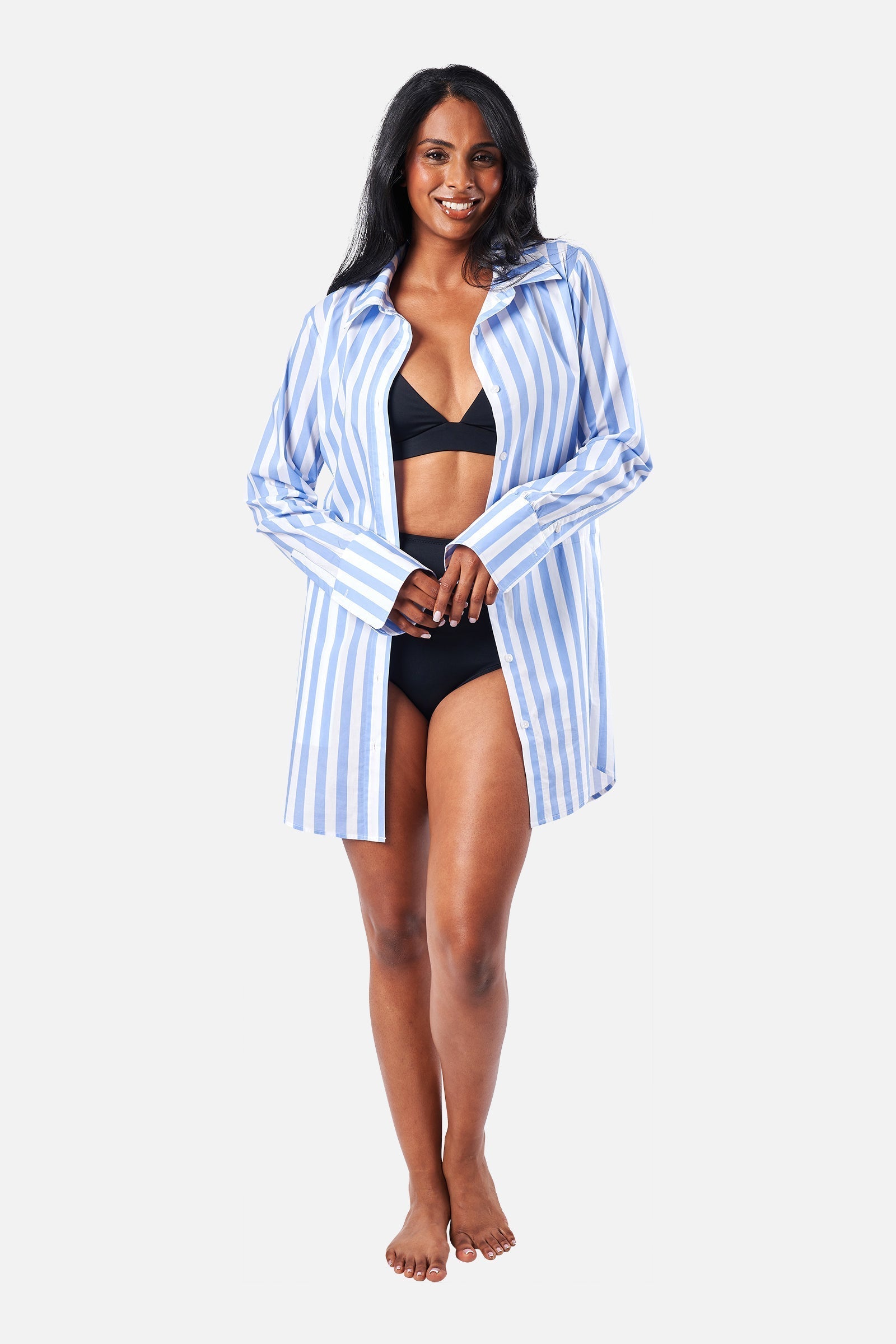 Beach Shirt Dress HAMPTONS STRIPE BLUE