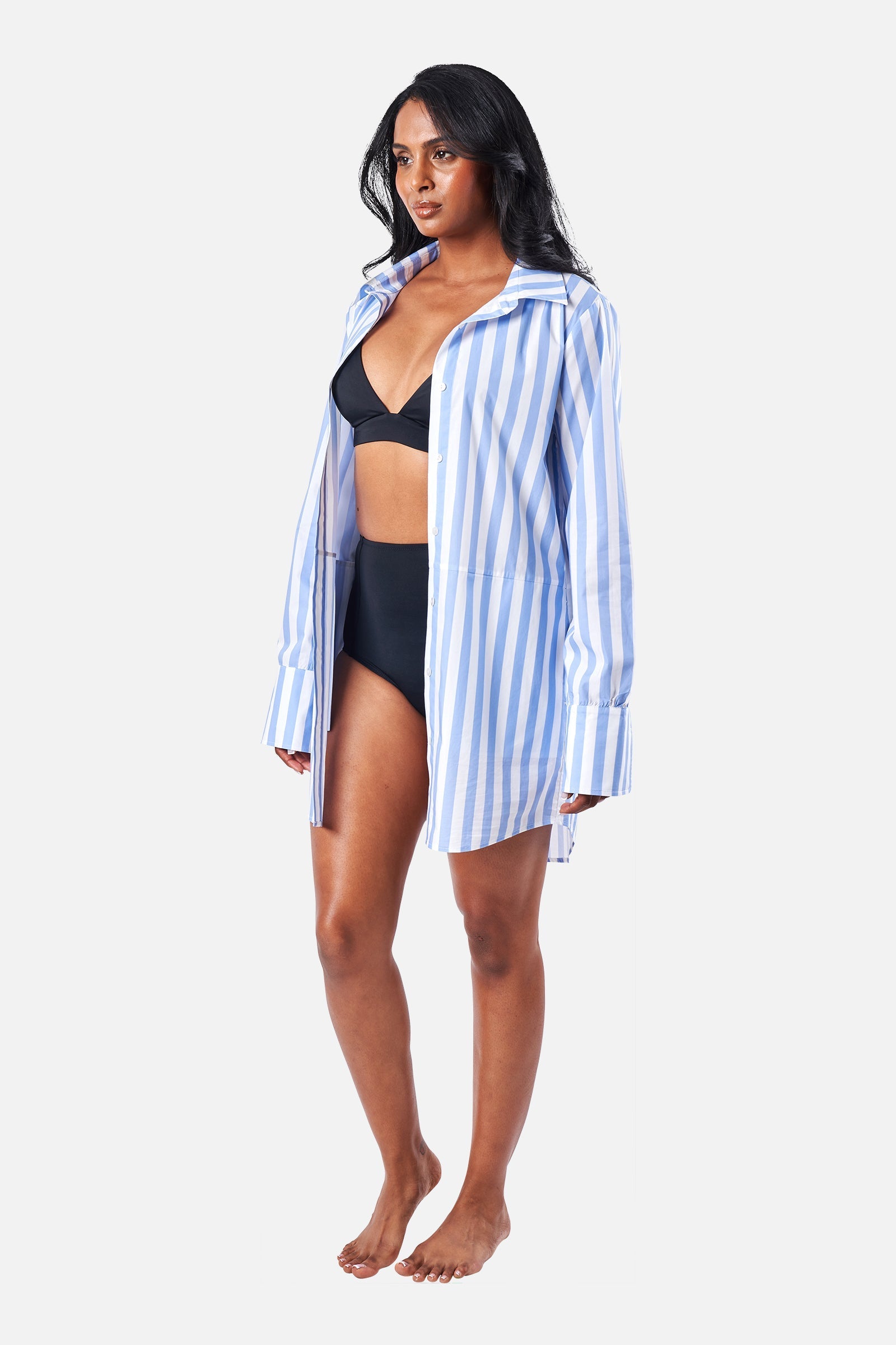 Beach Shirt Dress HAMPTONS STRIPE BLUE