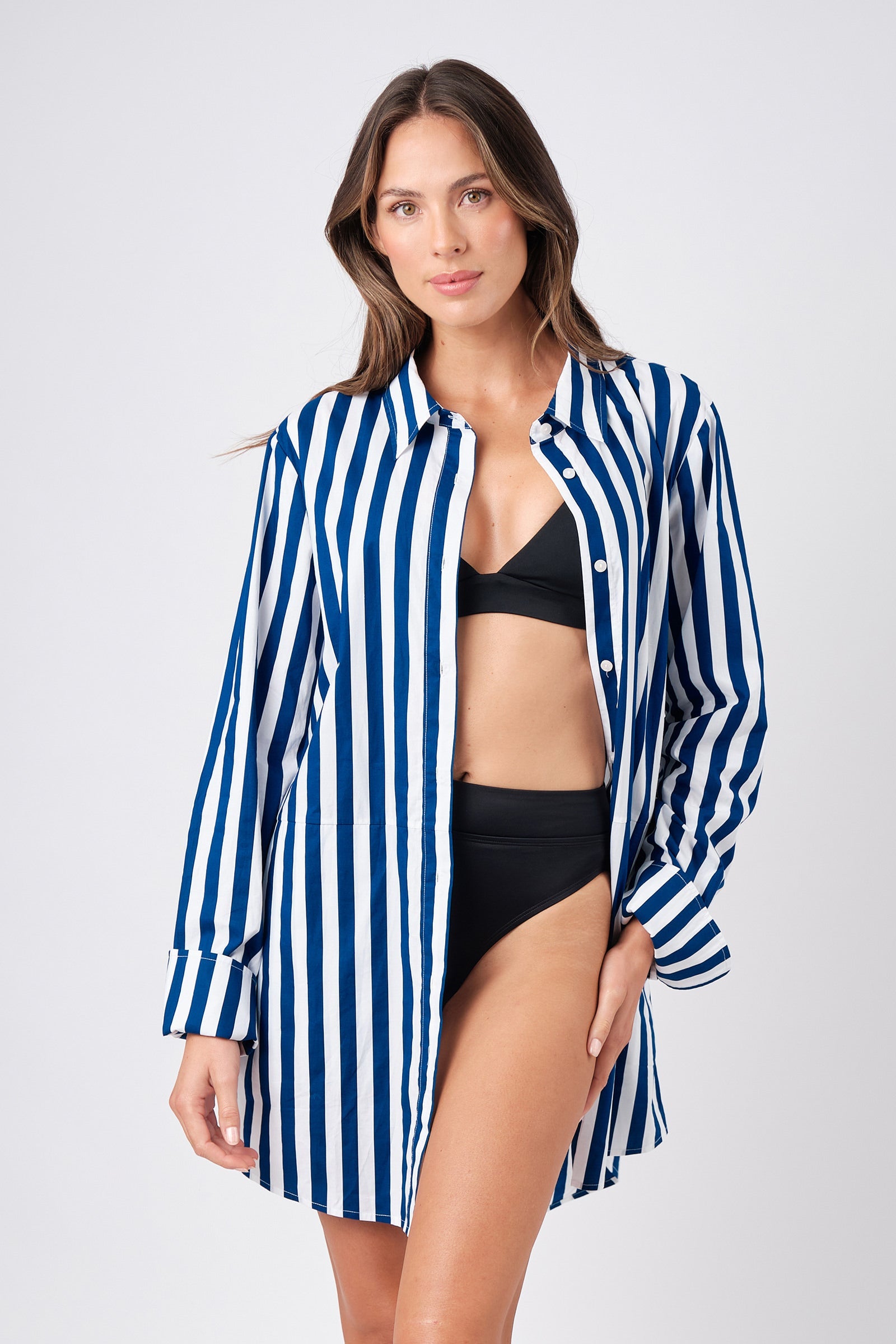 Beach Shirt Dress HAMPTONS STRIPE NAVY