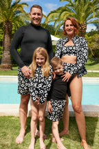 Boys Swim Shorts DAISY SILHOUETTE BLACK