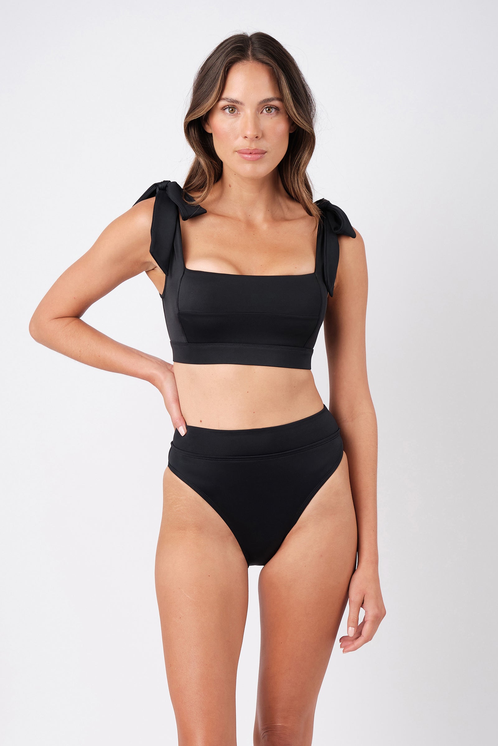 Classic Square Neck Bikini Bralette BLACK