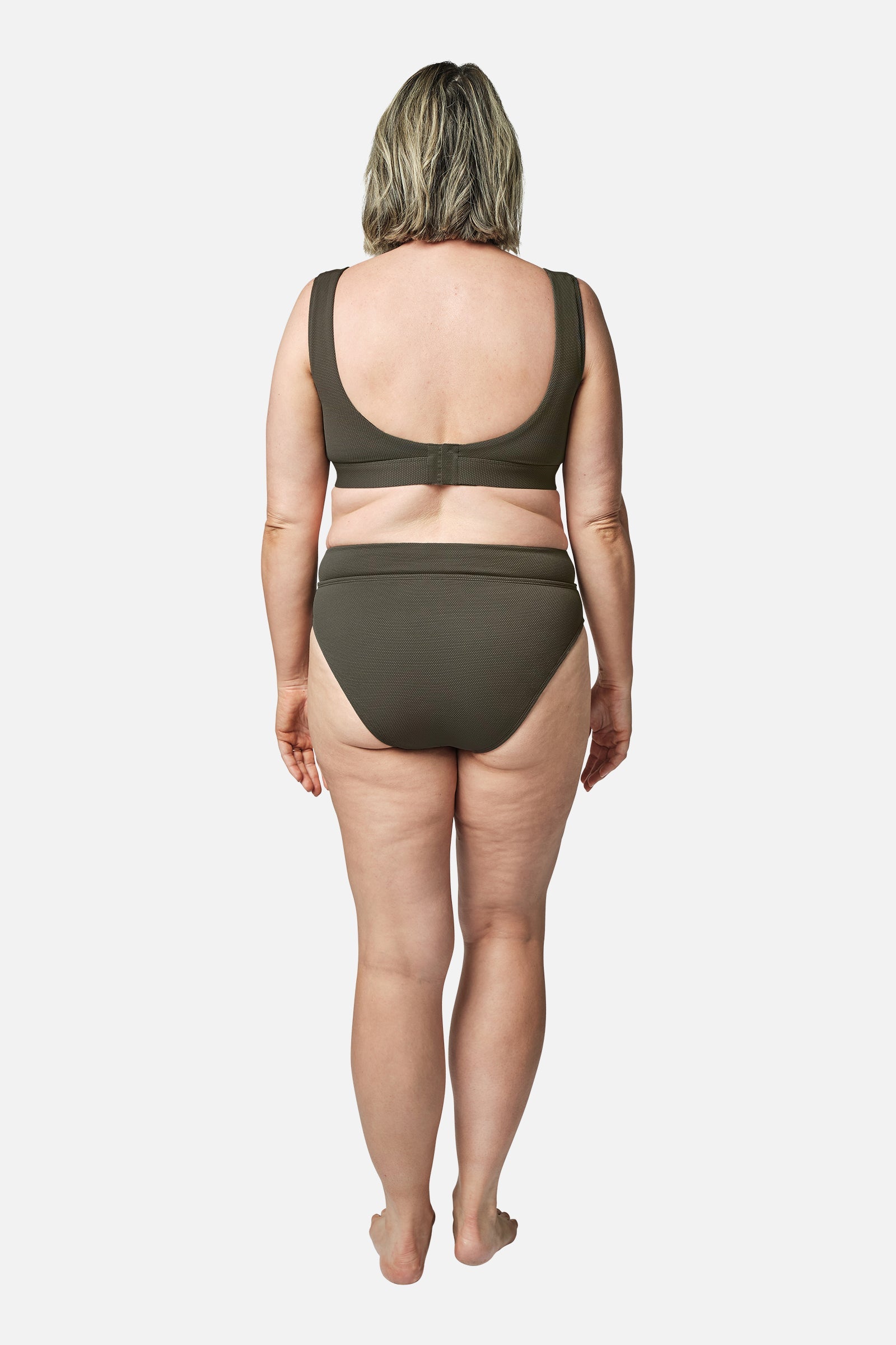 Classic Square Neck Bikini Bralette KHAKI TEXTURE