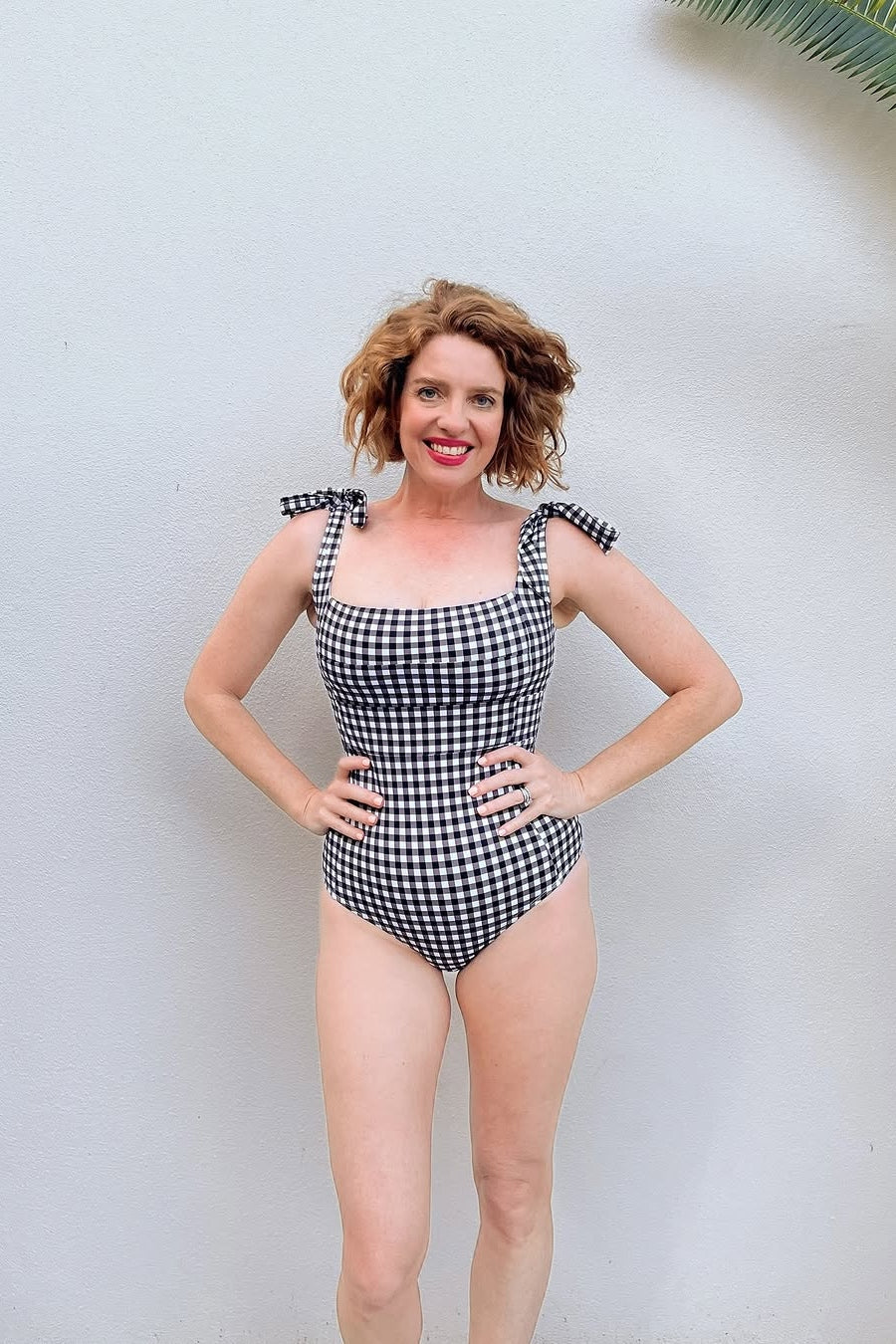 Classic Square Neck BLACK GINGHAM