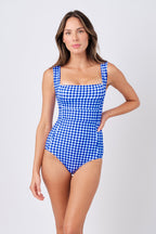 Classic Square Neck COBALT BLUE GINGHAM