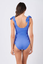 Classic Square Neck COBALT BLUE GINGHAM