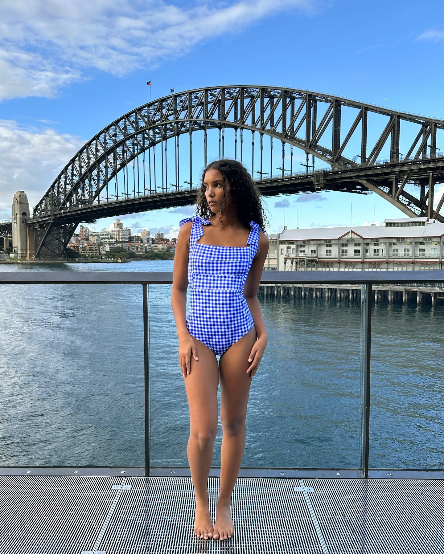Classic Square Neck COBALT BLUE GINGHAM