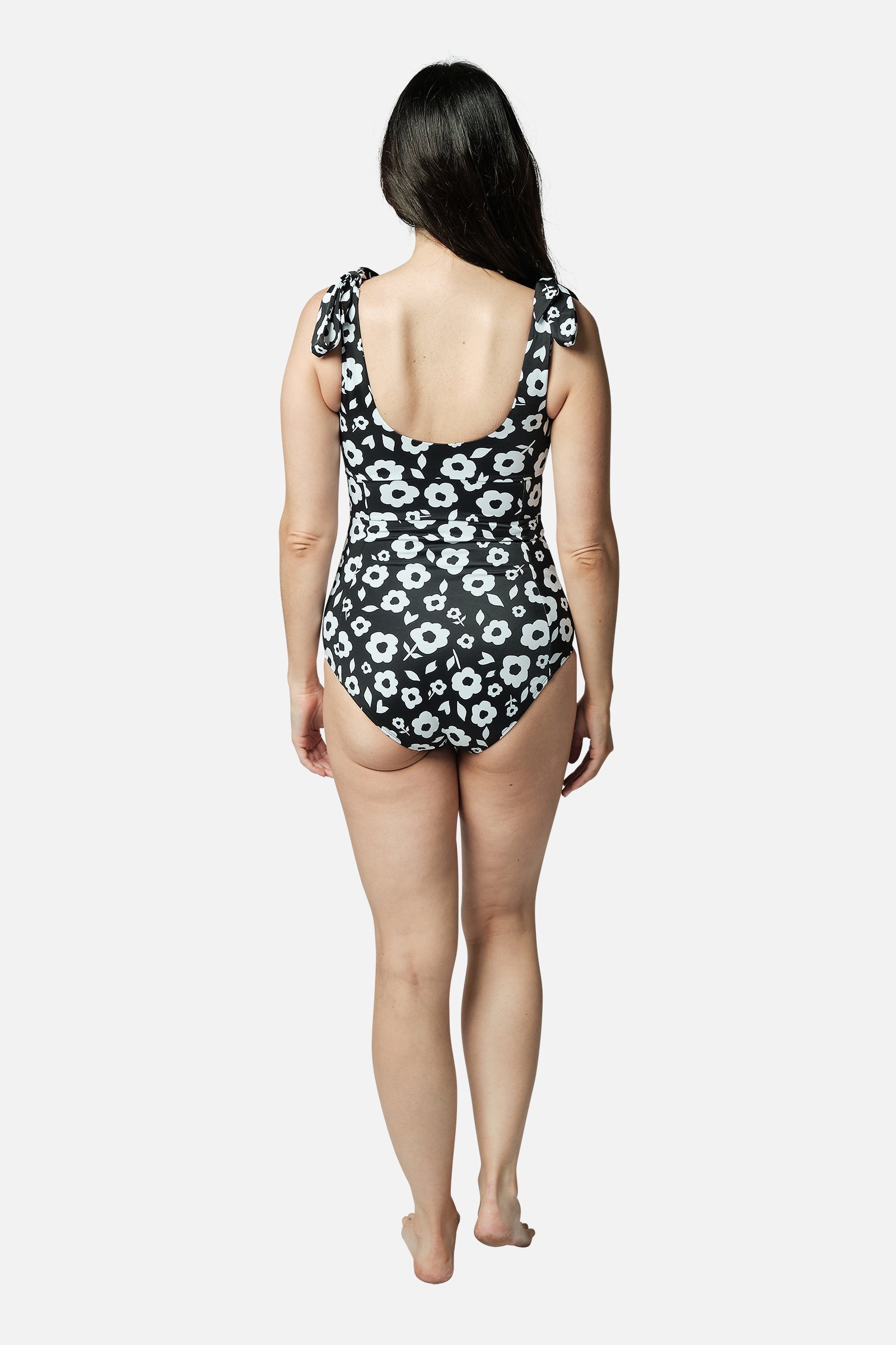 Classic Square Neck DAISY SILHOUETTE BLACK