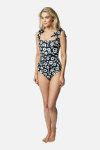 Classic Square Neck DAISY SILHOUETTE BLACK