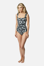 Classic Square Neck DAISY SILHOUETTE BLACK