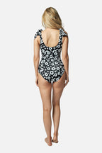 Classic Square Neck DAISY SILHOUETTE BLACK