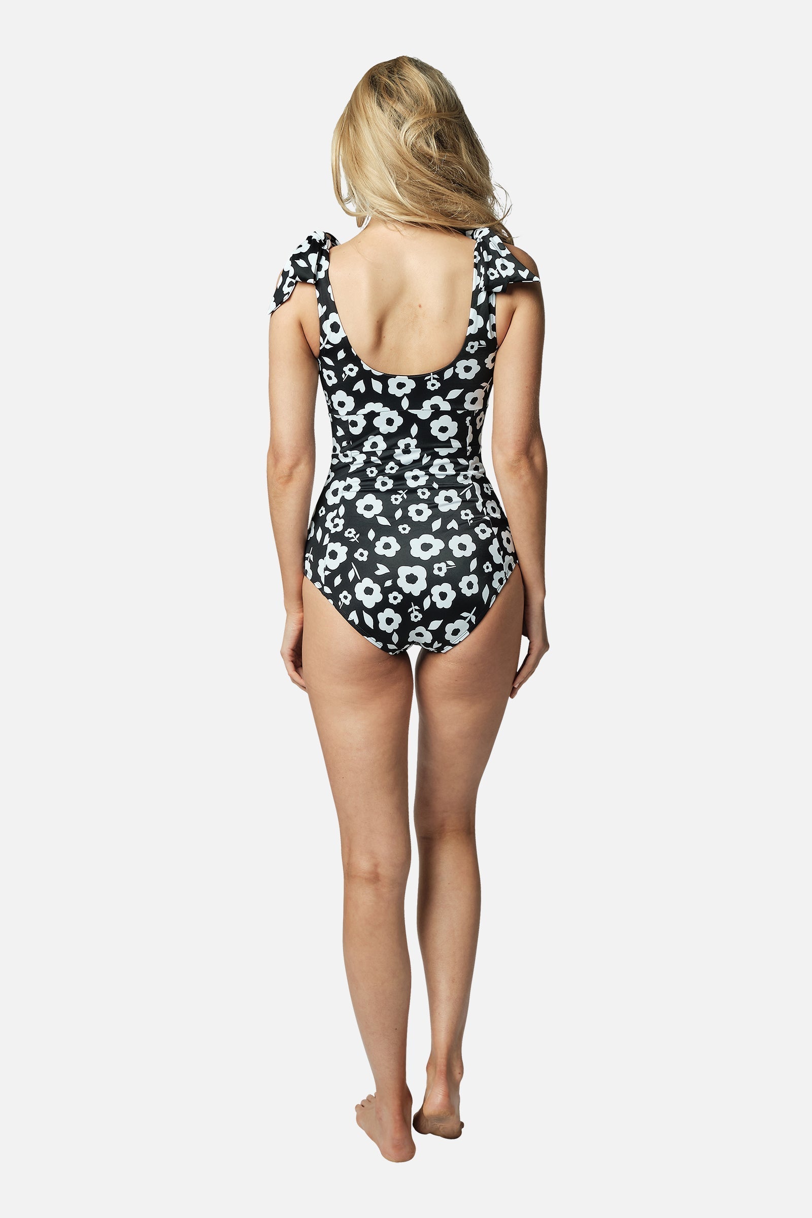 Classic Square Neck DAISY SILHOUETTE BLACK
