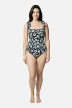 Classic Square Neck DAISY SILHOUETTE BLACK