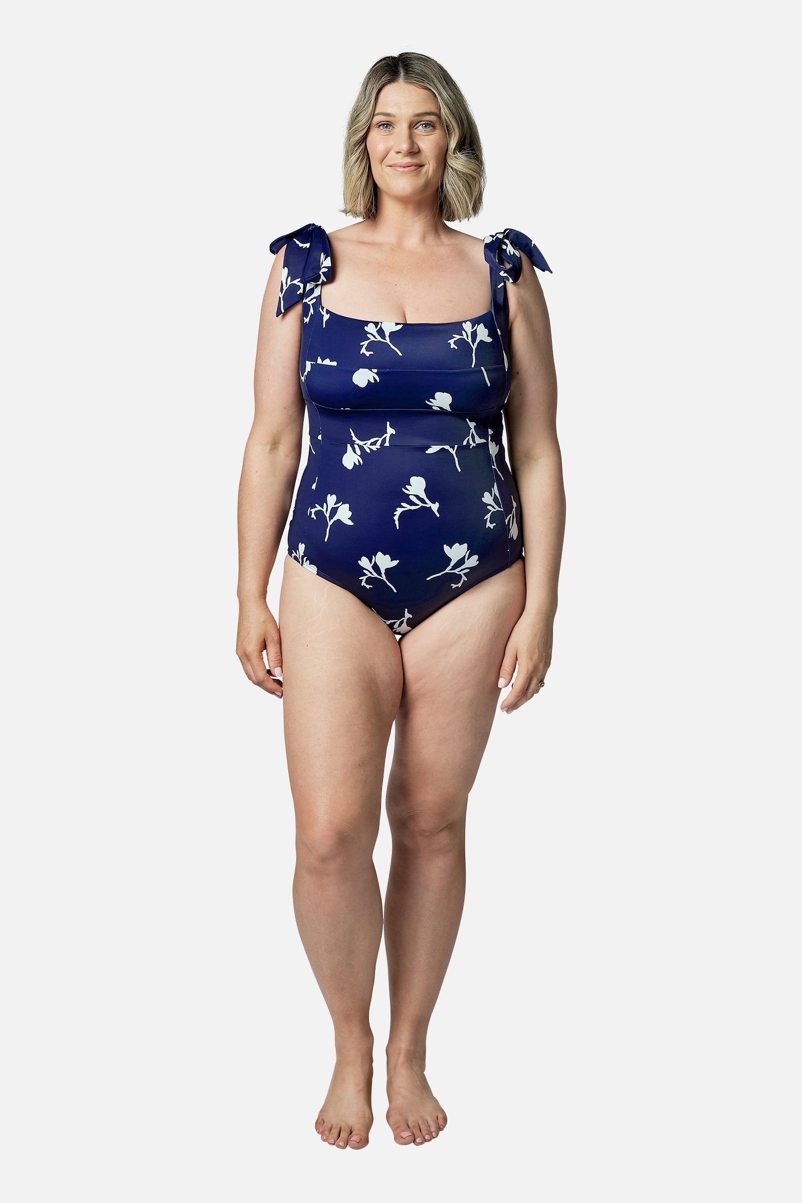 Classic Square Neck FREESIA SILHOUETTE NAVY
