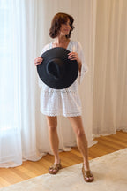 Embroidered Kaftan Dress WHITE