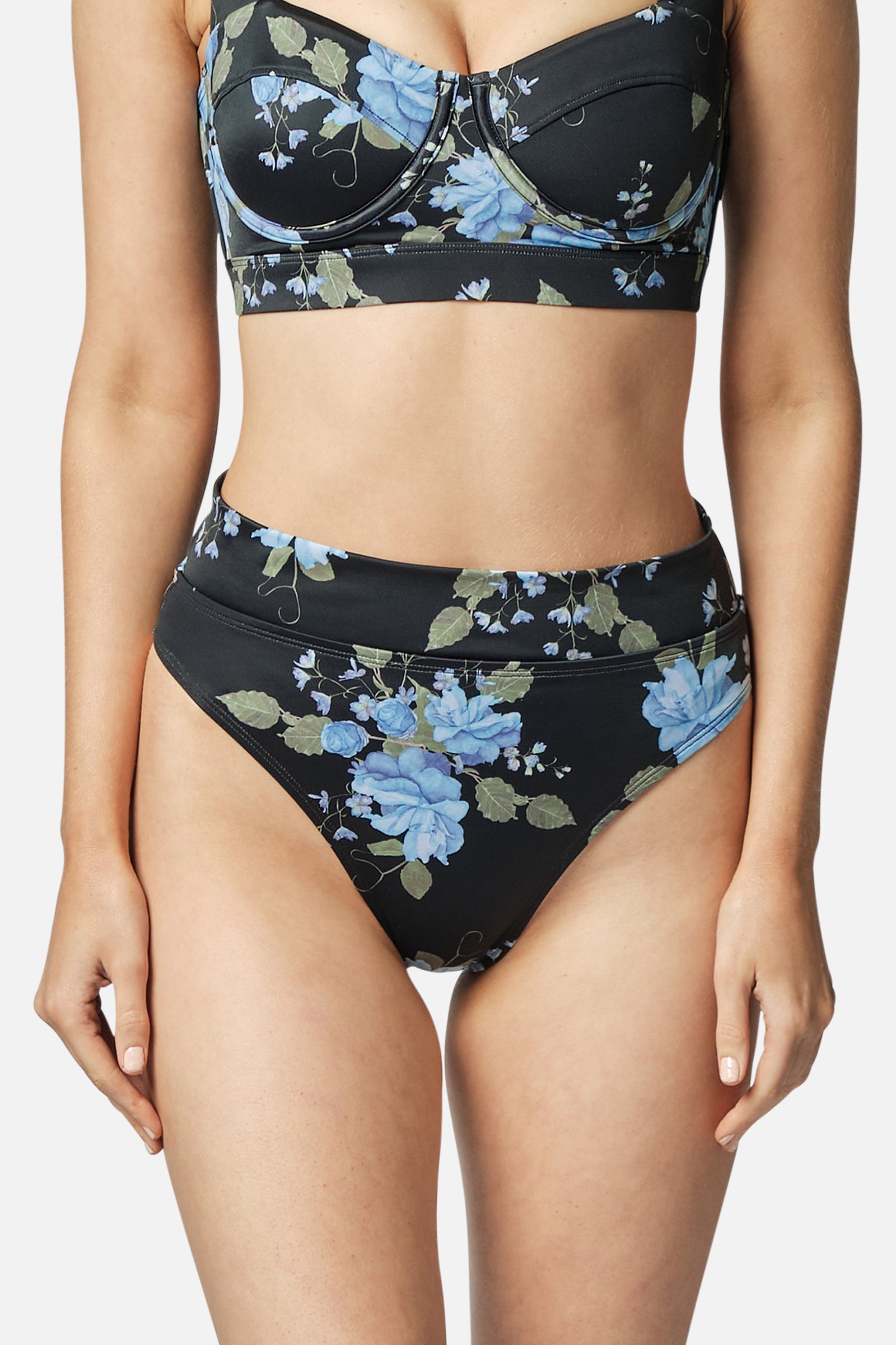 High-Cut High-Waisted Bikini Bottom VINTAGE ROMANTIQUE