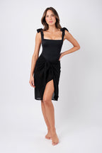 Knee-Length Mesh Sarong BLACK