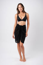 Knee-Length Mesh Sarong BLACK