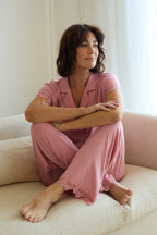 Lace Trim Modal Full Length Pyjama Set BLUSH PINK