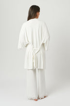 Lace Trim Modal Full Length Pyjama Set IVORY