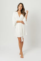 Lace Trim Modal Robe IVORY