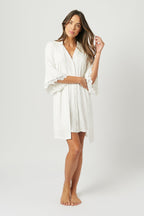 Lace Trim Modal Robe IVORY
