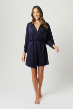 Lace Trim Modal Robe NAVY