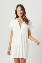 Lace Trim Sleep Shirt Nightie IVORY
