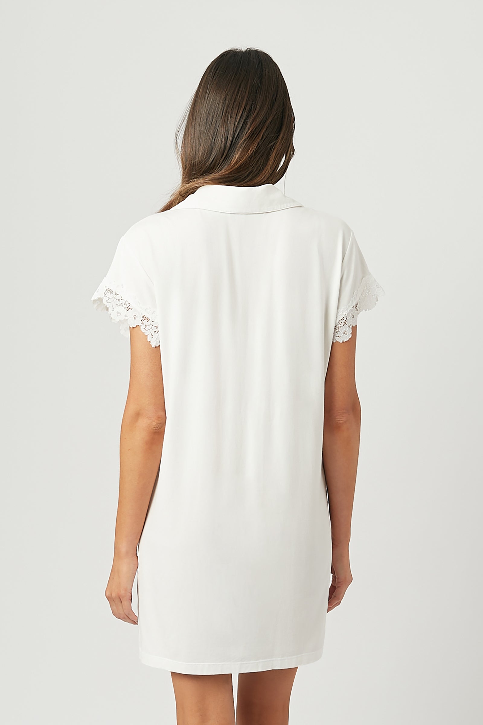 Lace Trim Sleep Shirt Nightie IVORY
