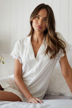 Lace Trim Sleep Shirt Nightie IVORY