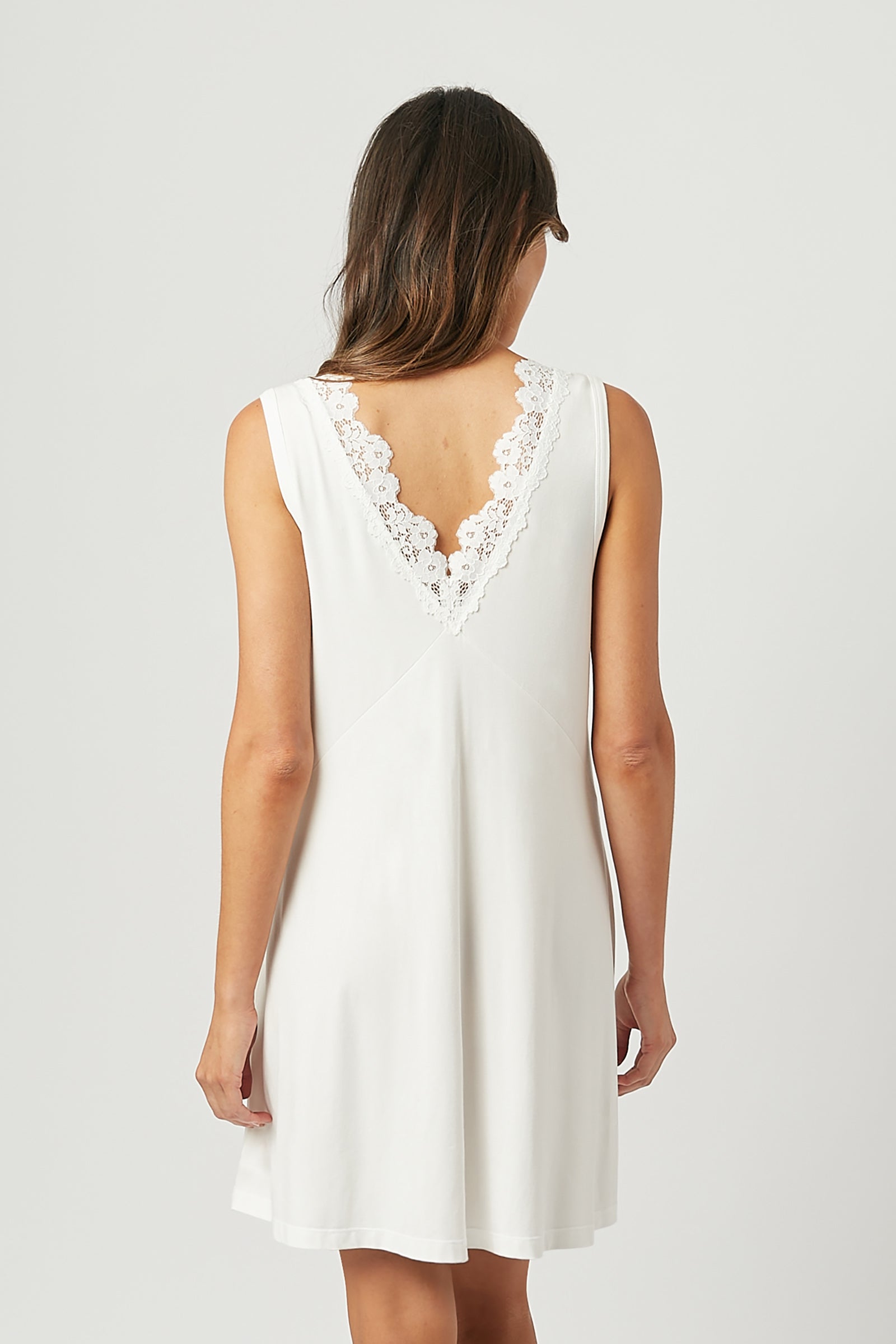 Lace Trim V-Neck Nightie IVORY
