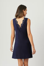 Lace Trim V-Neck Nightie NAVY