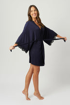 Lace Trim V-Neck Nightie NAVY