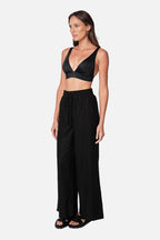 Linen Palazzo Pants BLACK