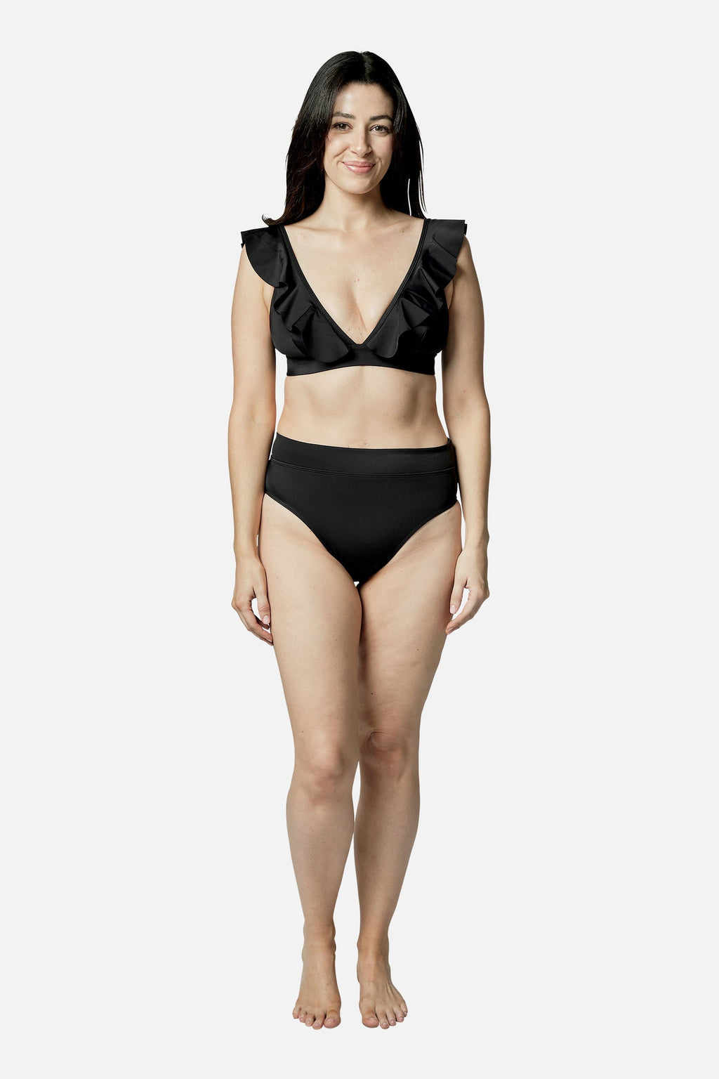 Never Say Never Bikini Bralette with Frill BLACK