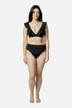 Never Say Never Bikini Bralette with Frill BLACK
