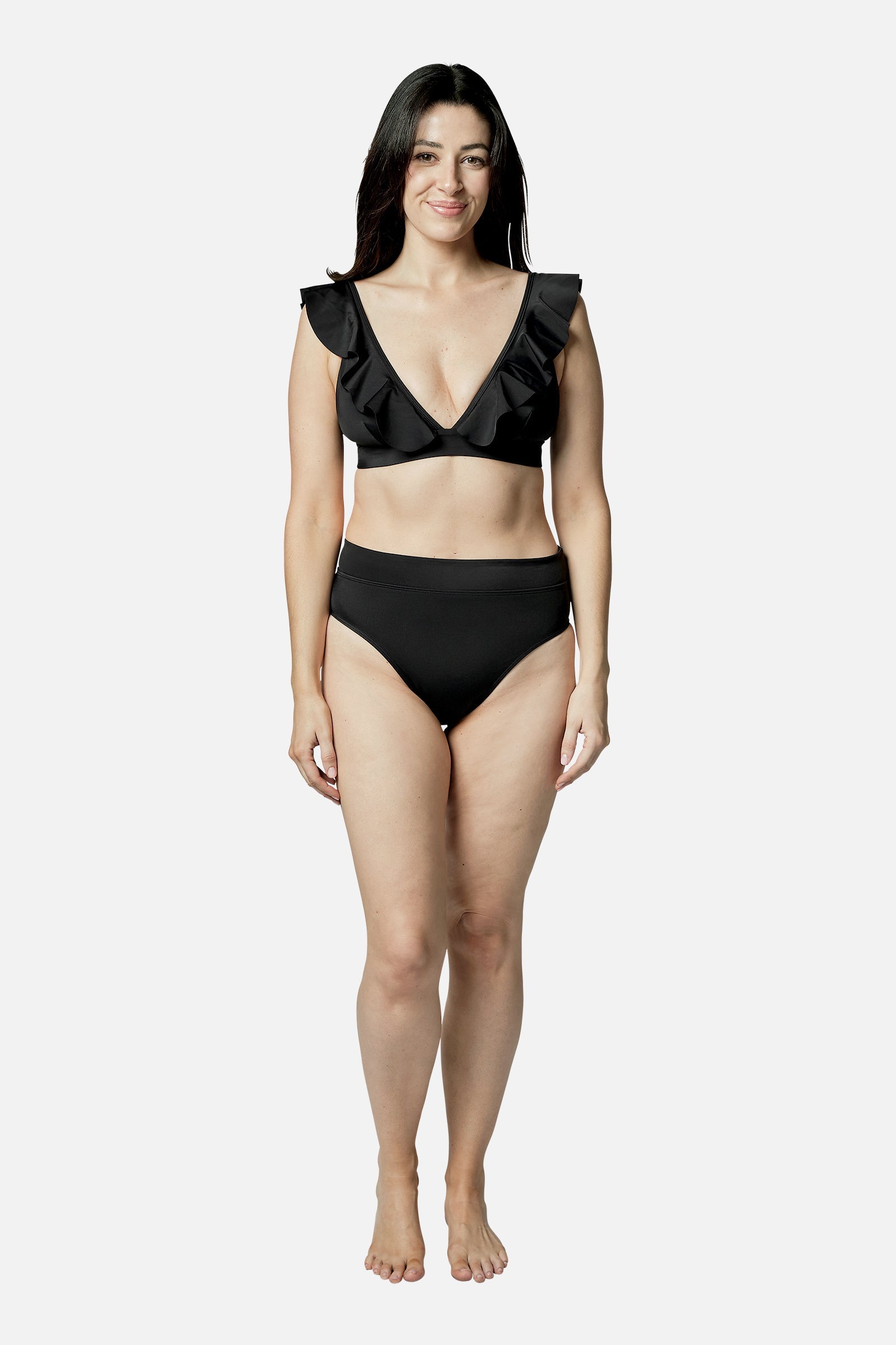Never Say Never Bikini Bralette with Frill BLACK