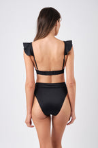 Never Say Never Bikini Bralette with Frill BLACK
