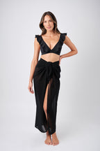 Never Say Never Bikini Bralette with Frill BLACK