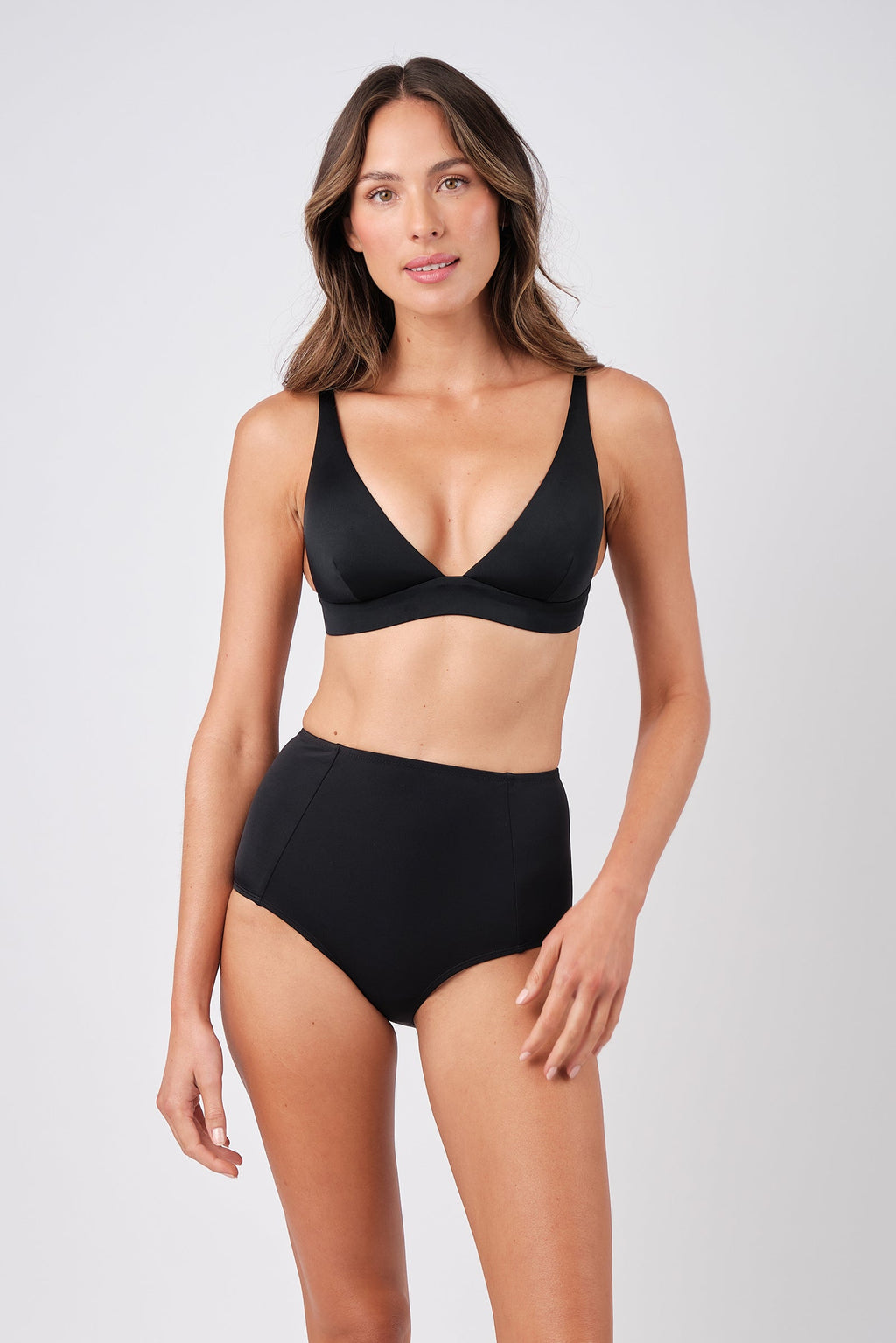 Never Say Never High-Waisted Bikini Bottom BLACK