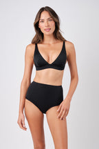 Never Say Never High-Waisted Bikini Bottom BLACK